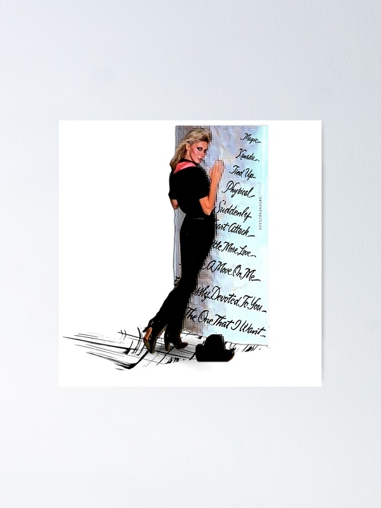 Olivia Newton John Totally Hot Song List Designed By Popretrodisco Poster For Sale By 0950