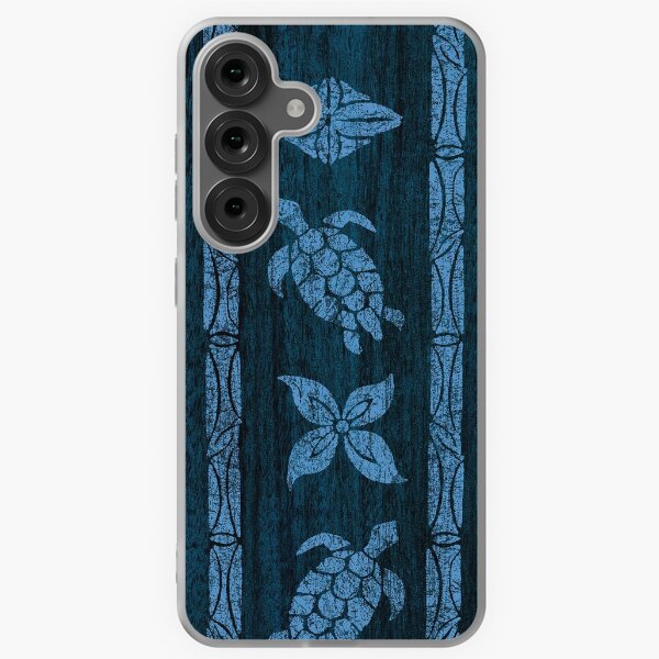 Item preview, Samoan Tapa Faux Koa Wood Hawaiian Surfboard - Blue designed and sold by DriveIndustries.