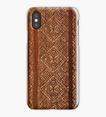 Samoan Tapa Faux Koa Wood Hawaiian Surfboard iPhone Case