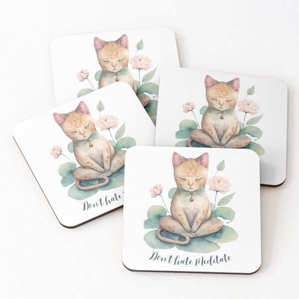 Item preview, Yoga Cat Don't hate Meditate 01 designed and sold by printiesart.