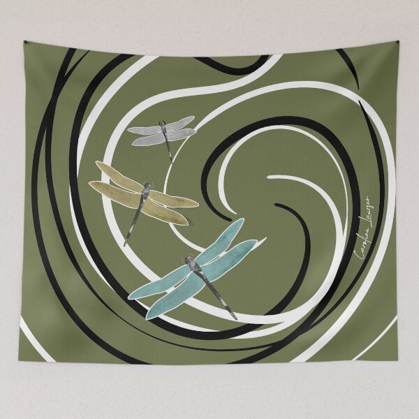 Item preview, Retro 50s vintage style dragonfly pattern.  Caroline Laursen original designed and sold by Caroline Laursen.