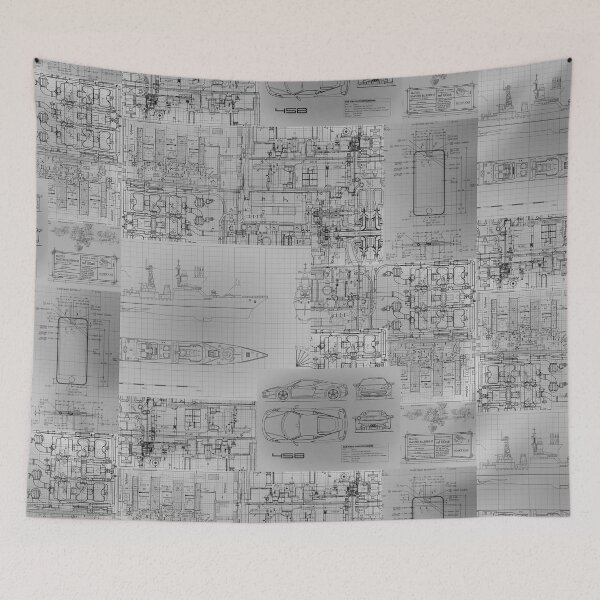 Item preview, Engineering Blueprint [white] designed and sold by Viktordm.