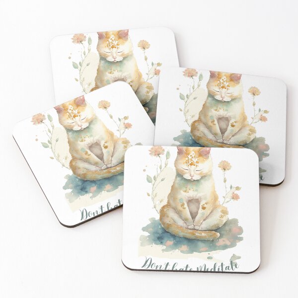 Item preview, Yoga Cat Don't hate Meditate designed and sold by printiesart.