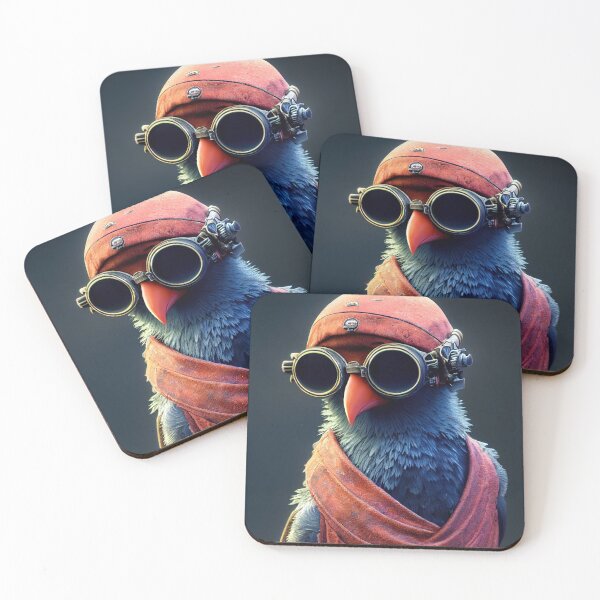 Item preview, Pirate Crow Anthropomorphic - cyberpunk crow with aviator glasses designed and sold by MimozaStudio.