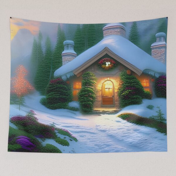Item preview, Cottage in the Snow designed and sold by pinkal.