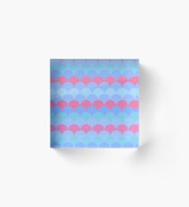 Pink and Blue Scalloped Pattern Acrylic Block