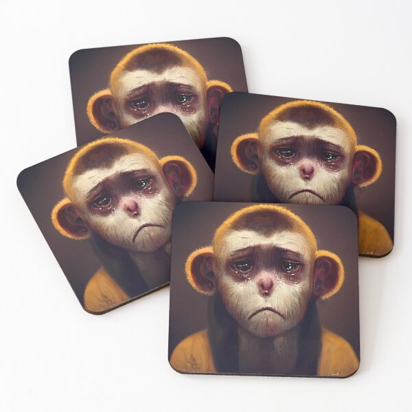 Item preview, Sad monkey designed and sold by Painful Monkey.