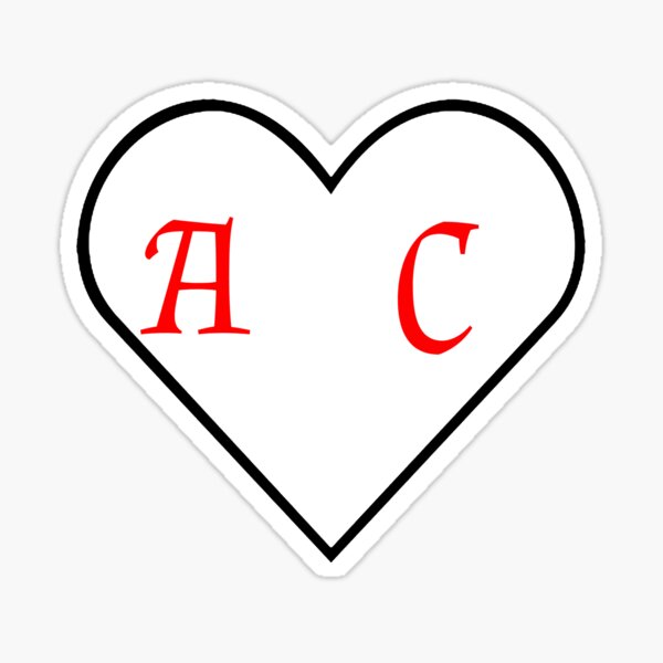 A + C Heart Sticker