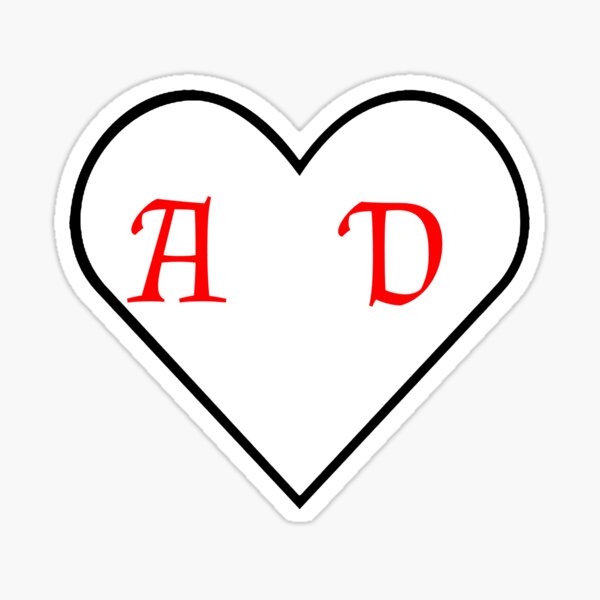 A + D Heart Sticker