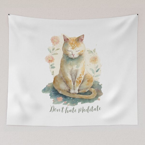 Item preview, Yoga Cat Don't hate Meditate 10 designed and sold by printiesart.
