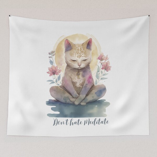 Item preview, Yoga Cat Don't hate Meditate 11 designed and sold by printiesart.
