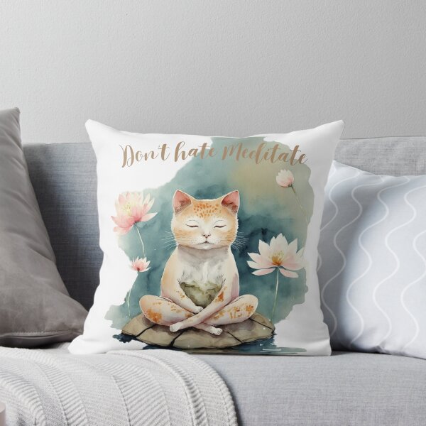 Item preview, Yoga Cat Don't hate Meditate designed and sold by printiesart.