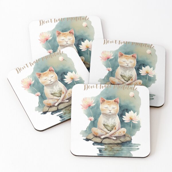 Item preview, Yoga Cat Don't hate Meditate designed and sold by printiesart.