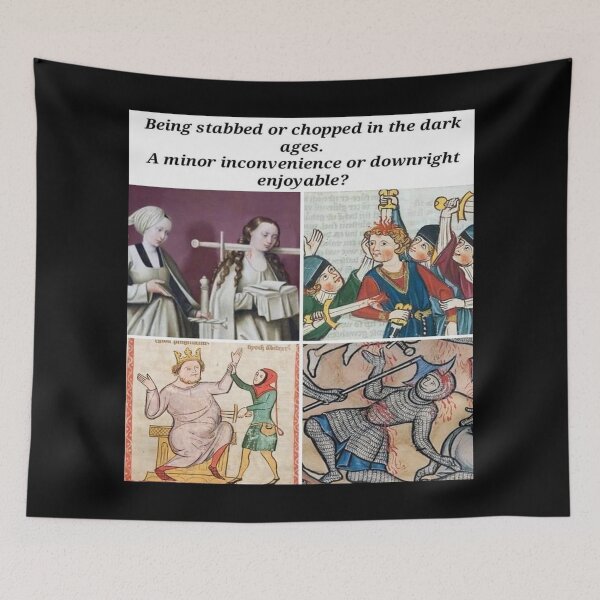 Item preview, Being Stabbed or chopped in the dark ages - Thanksgiving, Christmas And Birthday Party Gift Ideas for Classic Memes Lovers and Fans designed and sold by Memeing Everything.