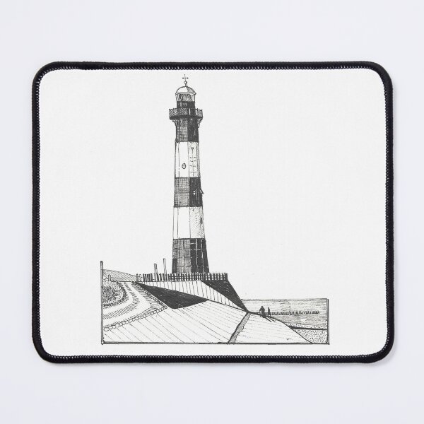 Item preview, Breskens Lighthouse Netherlands Nieuwe Sluis Pen and Ink Illustration designed and sold by Wall-Art-Sketch.