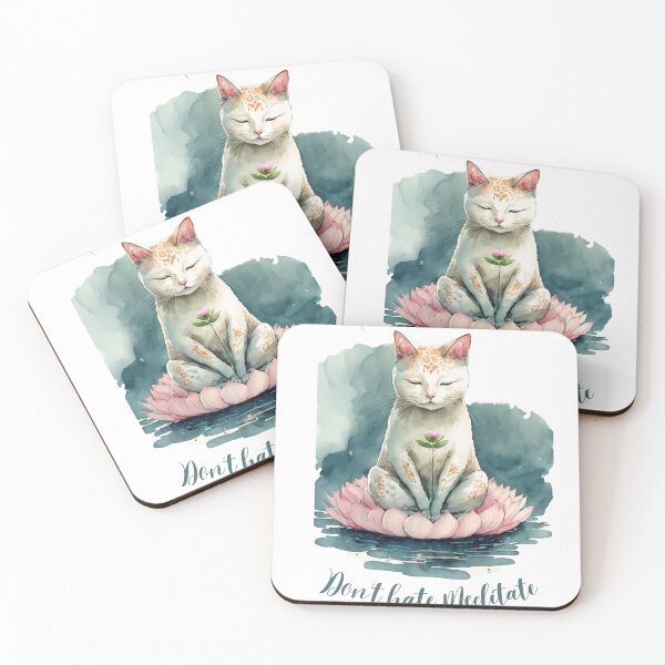 Item preview, Yoga Cat Don't hate Meditate 15 designed and sold by printiesart.