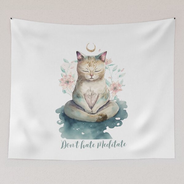 Item preview, Yoga Cat Don't hate Meditate 17 designed and sold by printiesart.