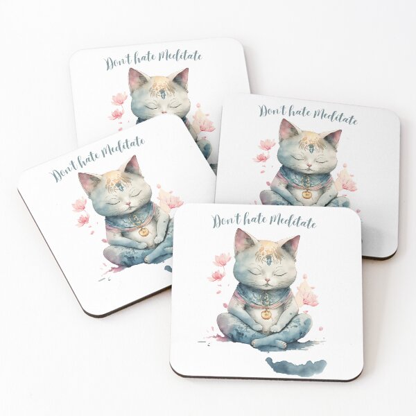 Item preview, Yoga Cat Don't hate Meditate 18 designed and sold by printiesart.