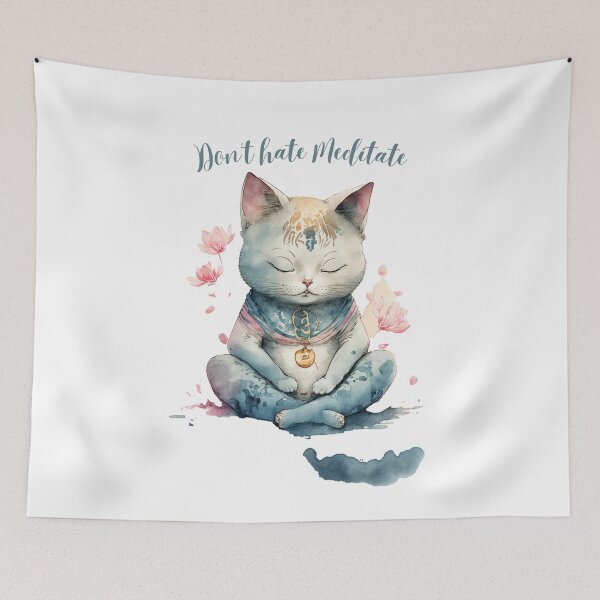 Item preview, Yoga Cat Don't hate Meditate 18 designed and sold by printiesart.