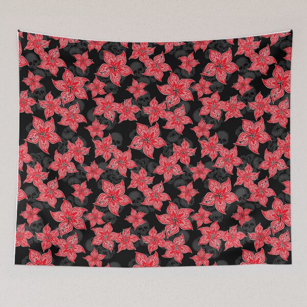 Item preview, Hot Rodder Pinstriped Hibiscus Print - Red and Black designed and sold by DriveIndustries.