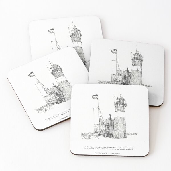 Item preview, Lighthouse North Head (Vuurtoren Noorderhoofd) Westkapelle Netherlands Pen and Ink Illustration designed and sold by Wall-Art-Sketch.