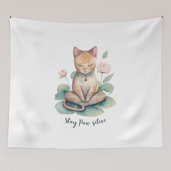 Item preview,  Stay Paw-sitive  Yoga Cat 01 designed and sold by printiesart.