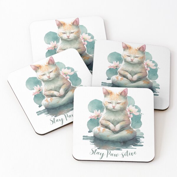 Item preview,  Stay Paw-sitive Yoga Cat 02 designed and sold by printiesart.