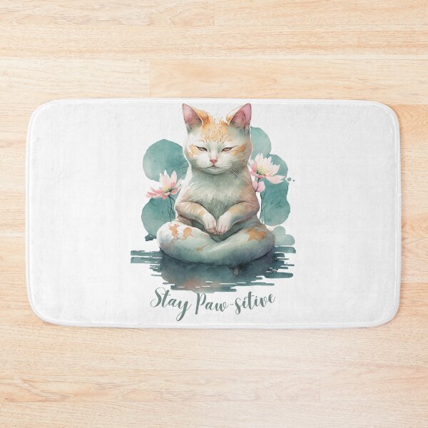 Item preview,  Stay Paw-sitive Yoga Cat 02 designed and sold by printiesart.