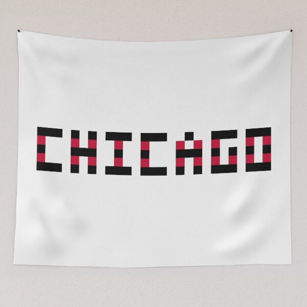 Item preview, Pixel NHL Chicago in Away Colors (Black Red) designed and sold by gkillerb.