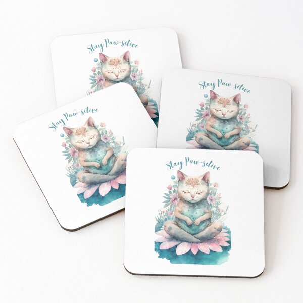 Item preview,  Stay Paw-sitive Yoga Cat 04 designed and sold by printiesart.