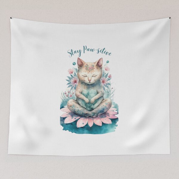Item preview,  Stay Paw-sitive Yoga Cat 05 designed and sold by printiesart.