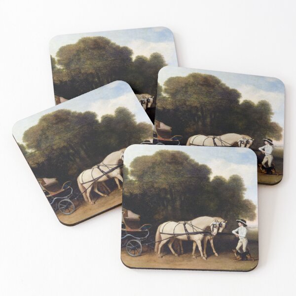Item preview, Phaeton with a Pair of Cream Ponies and a Stable–Lad (1780–1784) Art Print designed and sold by DarlingMeadow.