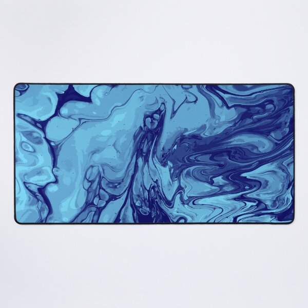 Aperçu de l'œuvre Vivid Blue Palette 15 Marble Fluid Art créée et vendue par Janzay.