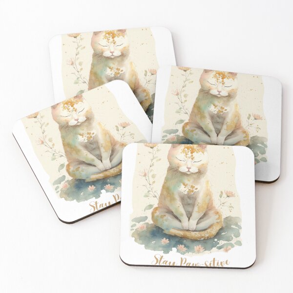 Item preview,  Stay Paw-sitive Yoga Cat 06 designed and sold by printiesart.