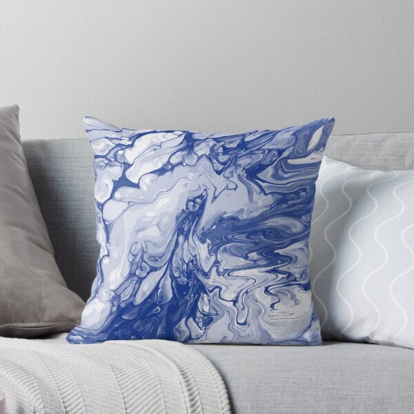 Aperçu de l'œuvre Vivid Blue Palette 17 Marble Fluid  Art  créée et vendue par Janzay.