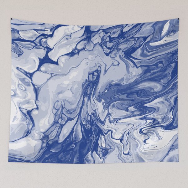Item preview, Vivid Blue Palette 17 Marble Fluid  Art  designed and sold by Janzay.