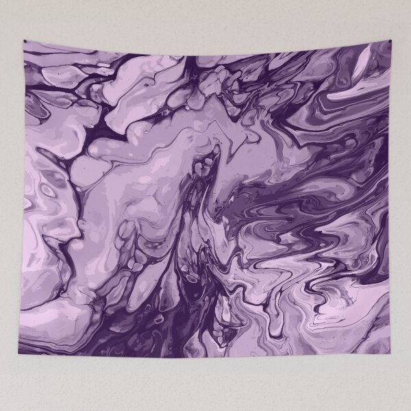 Aperçu de l'œuvre Vivid Purple Palette 3 Marble Fluid Art créée et vendue par Janzay.