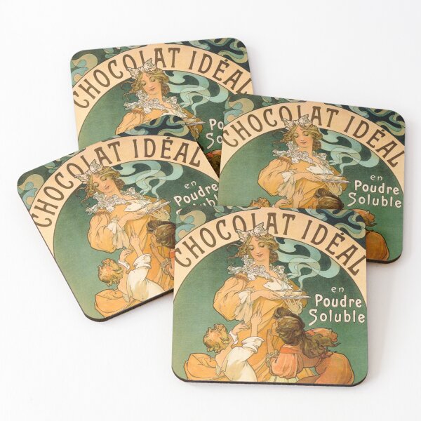 Item preview, Vintage chocolate advertising poster by Alfonse Mucha designed and sold by cutesy.