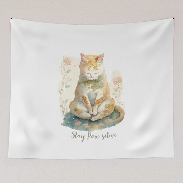 Item preview,  Stay Paw-sitive Yoga Cat 08 designed and sold by printiesart.
