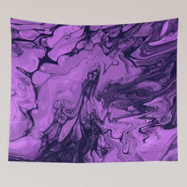 Aperçu de l'œuvre Vivid Purple Palette 5 Marble Fluid Art créée et vendue par Janzay.