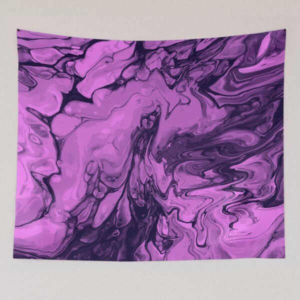 Aperçu de l'œuvre Vivid Purple Palette 7 Marble Fluid Art créée et vendue par Janzay.