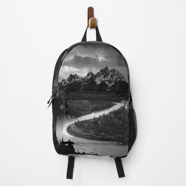 Item preview, Snow-covered Grand Tetons and Snake River; Jackson Hole, Wyoming, classic Grand Teton National Park landscape nature black and white photograph - photography - photographs by Ansel Adams designed and sold by Jéanpaul  Ferro.