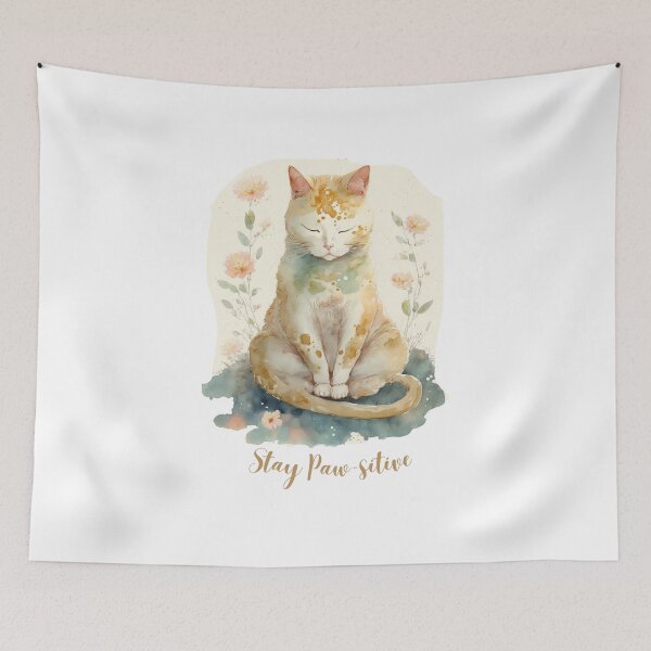 Item preview,  Stay Paw-sitive Yoga Cat 09 designed and sold by printiesart.