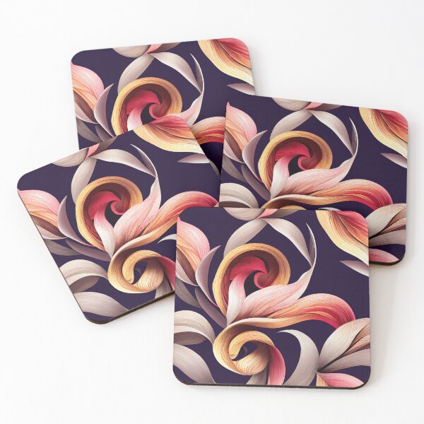 Item preview, Florally Pink and Peach on Purple designed and sold by Patternifico.