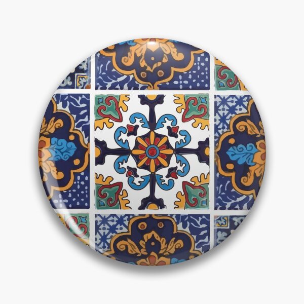 Item preview, Mexican talavera tiles set baroque mosaic mandala azulejo boho chic baldosa designed and sold by T-Mex.