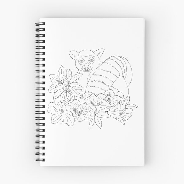 Aperçu de l'œuvre Lémurien à queue annelée et azalée créée et vendue par YuNikDraw.