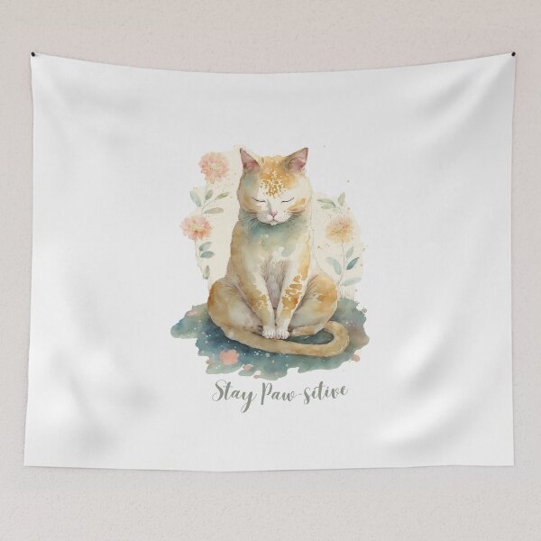 Item preview,  Stay Paw-sitive Yoga Cat 10 designed and sold by printiesart.
