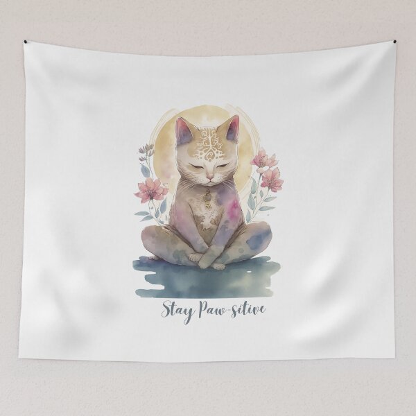 Item preview,  Stay Paw-sitive Yoga Cat 11 designed and sold by printiesart.