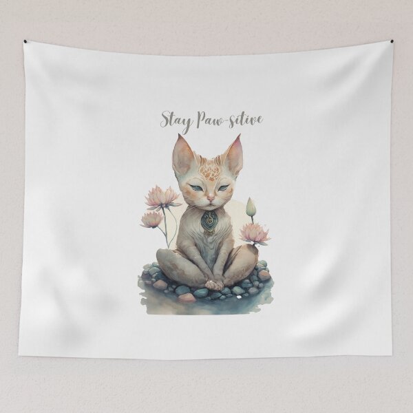 Item preview,  Stay Paw-sitive Yoga Cat 12 designed and sold by printiesart.