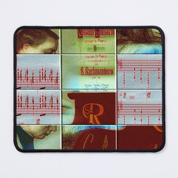 Item preview, AMAZING PAINTING ABSTRACT PORTRAIT OF SERGEI RACHMANINOFF PIANIST MUSICIAN COMPOSER - CLASSICAL MUSIC SCORE - PATCHWORK SIGNATURE designed and sold by Ralek.